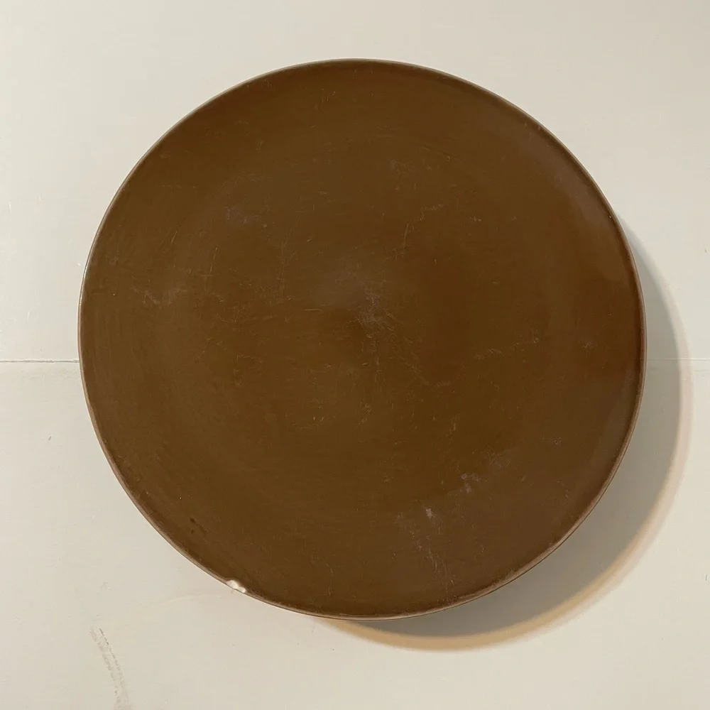 Pottery Barn Set of 3 Dinner round Plate 10 3/4” Brown/ Cream